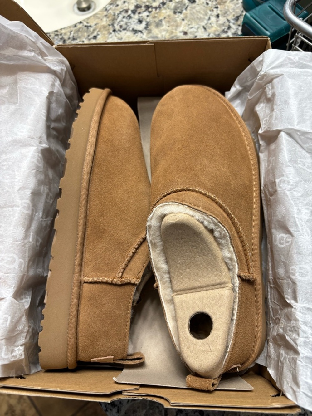 UGG Women’s Classic Micro Chestnut Suede Clogs